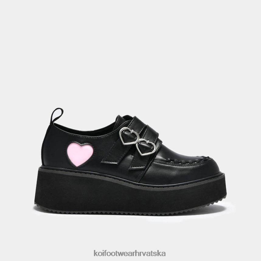 cipela | BN248454 KOI footwear žene pothos ružičaste cipele s valovitom platformom u obliku srca crno
