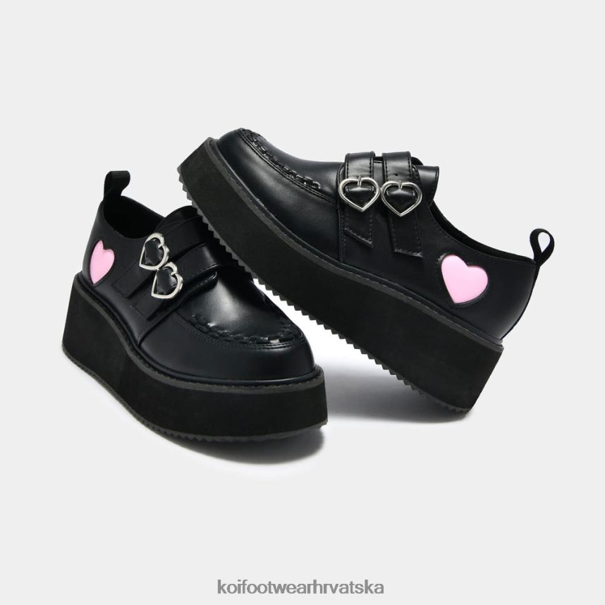 cipela | BN248454 KOI footwear žene pothos ružičaste cipele s valovitom platformom u obliku srca crno