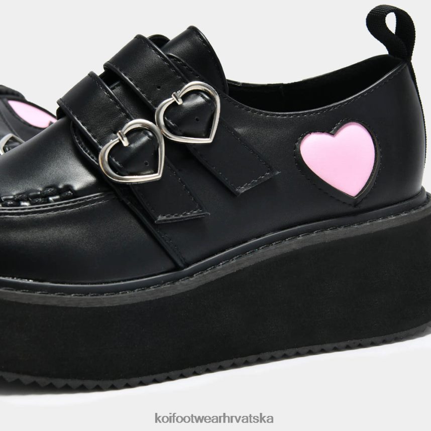 cipela | BN248454 KOI footwear žene pothos ružičaste cipele s valovitom platformom u obliku srca crno