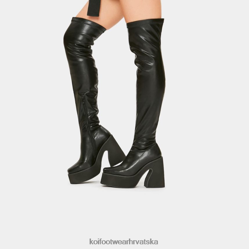 visoka čizma | BN248470 KOI footwear žene damar čizme preko koljena od umjetne kože crno