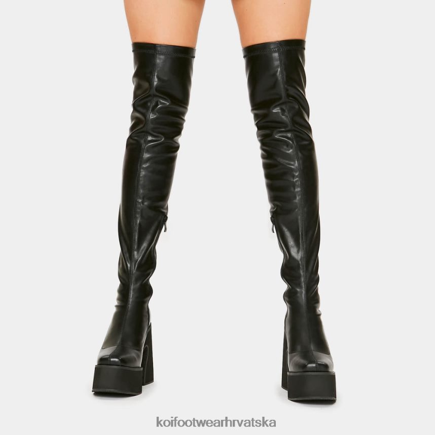 visoka čizma | BN248470 KOI footwear žene damar čizme preko koljena od umjetne kože crno