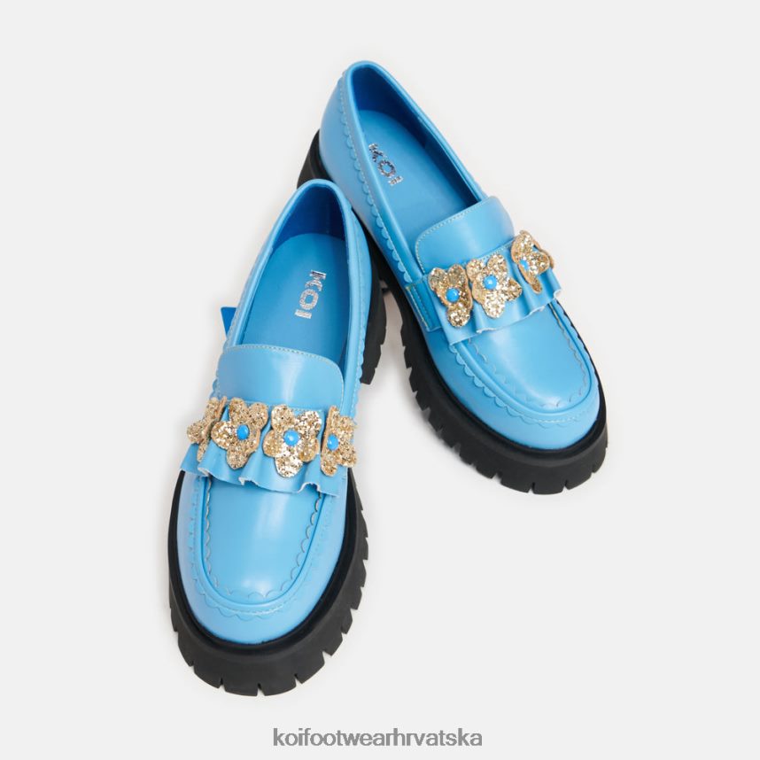 lenjivac | BN248441 KOI footwear žene zalazak sunca lišće cvijet mokasinke plava