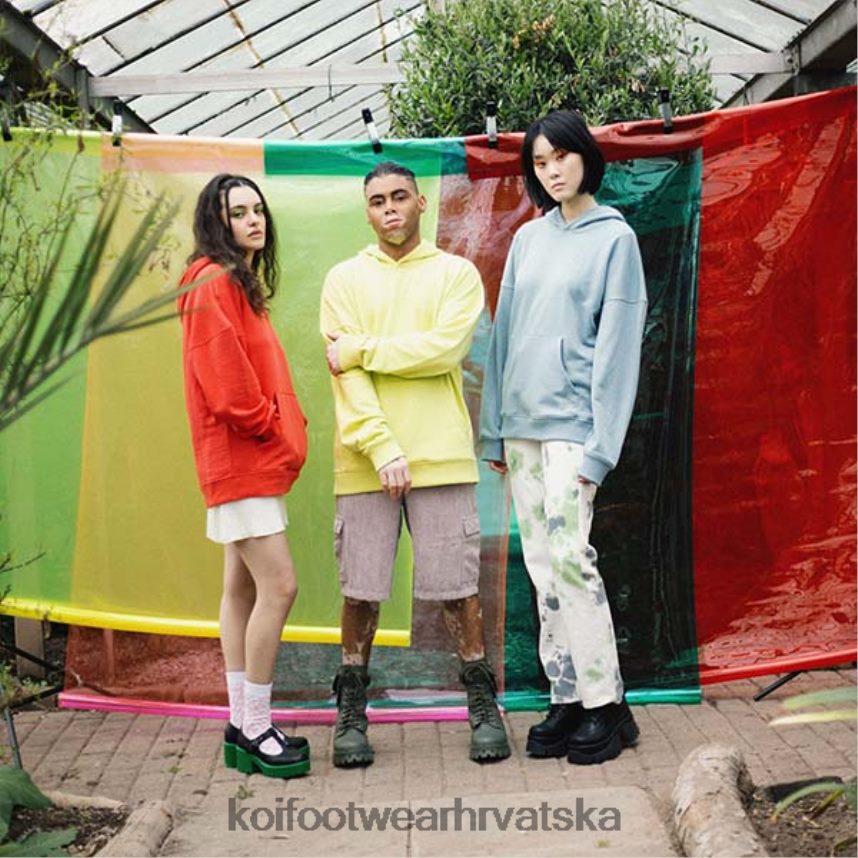 odjeća BN2484164 KOI footwear žene ukiseljena sluz prevelika majica s kapuljačom zelena